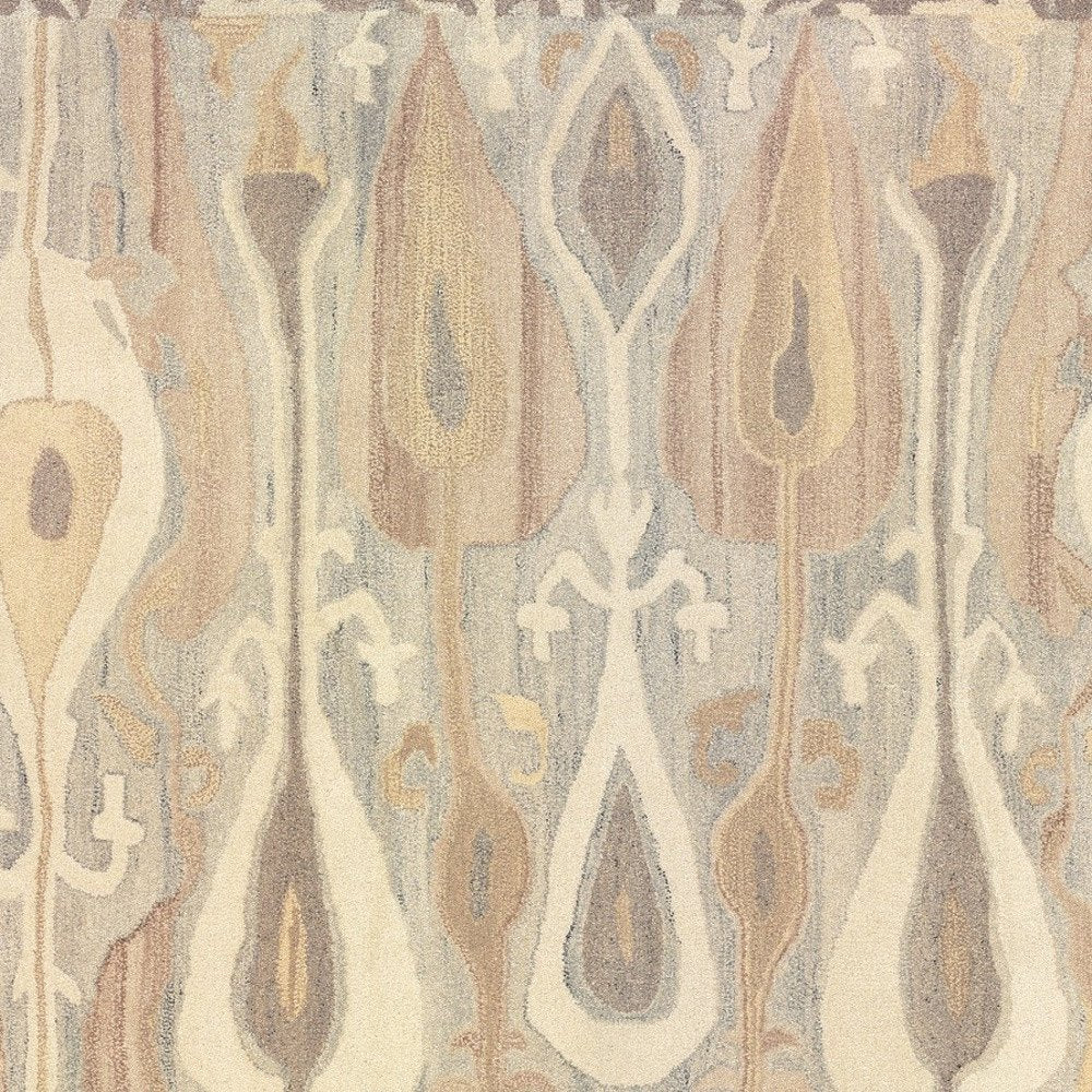 8' X 10' Gray And Beige Wool Abstract Hand Tufted Area Rug