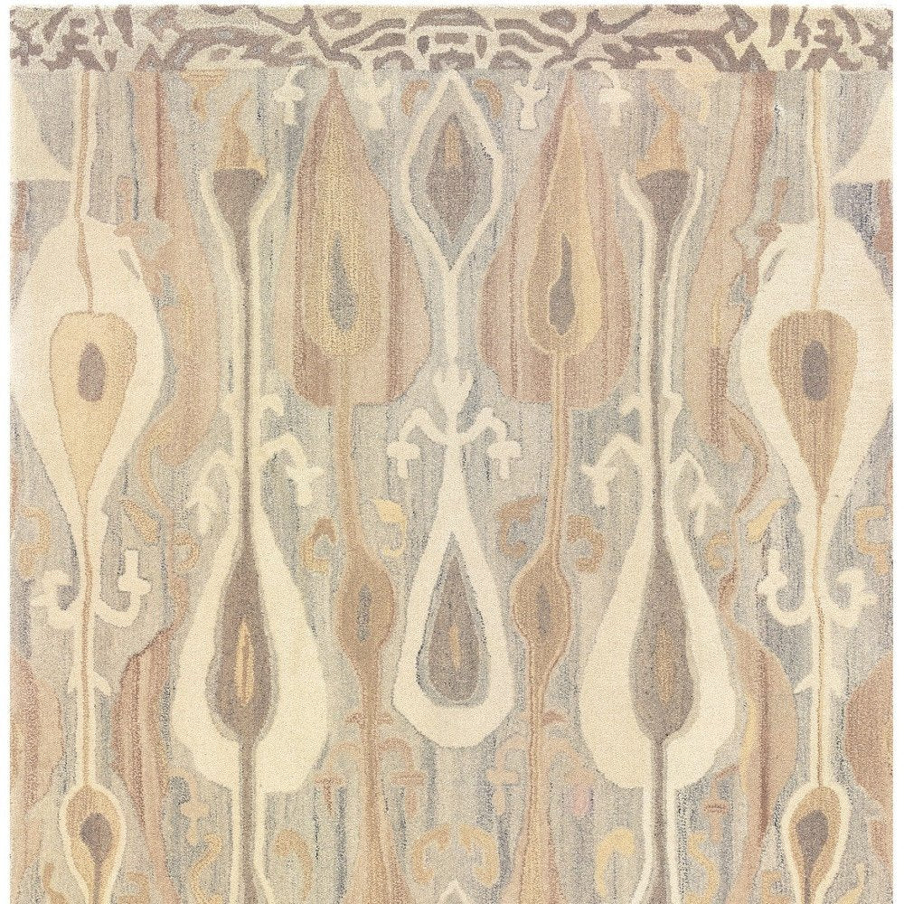 8' X 10' Gray And Beige Wool Abstract Hand Tufted Area Rug