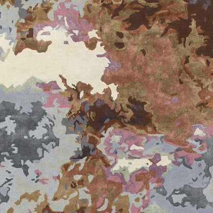8' X 10' Blue And Brown Abstract Hand Tufted Area Rug