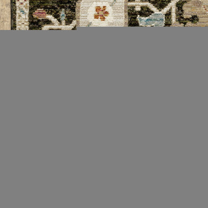 9' X 12' Brown Black And Tan Oriental Area Rug