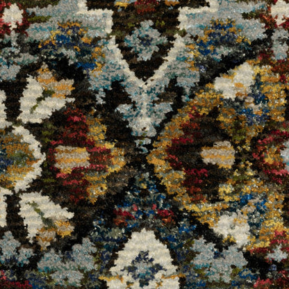 9' X 12' Red Tan And Ivory Medallion Area Rug