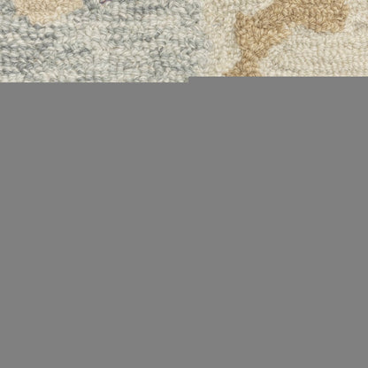 8' X 10' Beige And Blue Wool Abstract Hand Tufted Area Rug