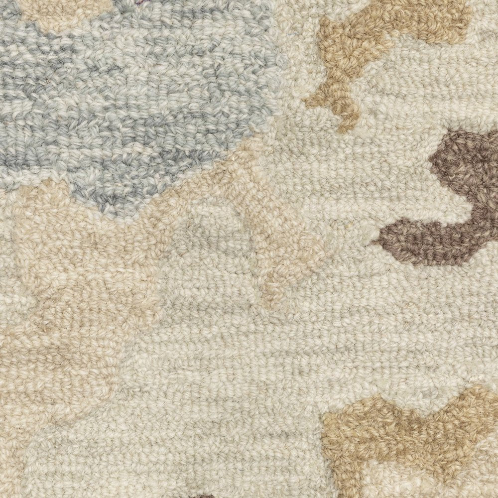 8' X 10' Beige And Blue Wool Abstract Hand Tufted Area Rug