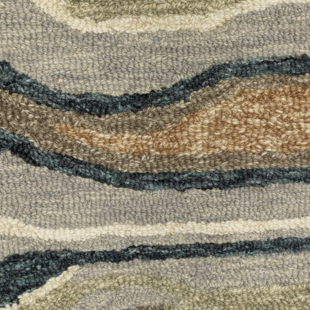 8' X 10' Gray And Blue Wool Abstract Hand Tufted Area Rug