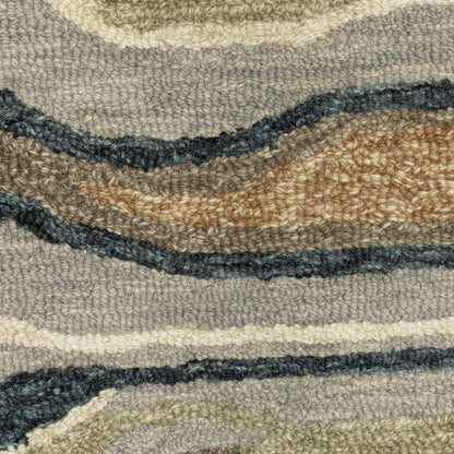 8' X 10' Gray And Blue Wool Abstract Hand Tufted Area Rug