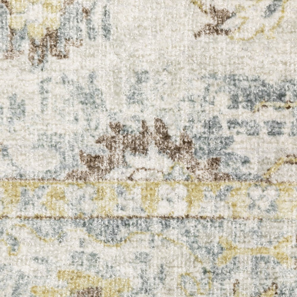 9' X 12' Ivory And Blue Oriental Hand Tufted Area Rug