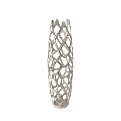 27" Cylinder Aluminum Floor Vase