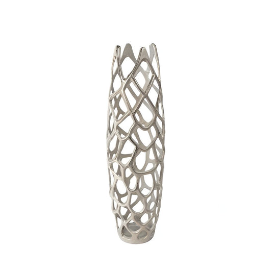 27" Cylinder Aluminum Floor Vase
