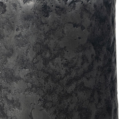 14" Gray Hammered Cylinder Aluminum Table Vase