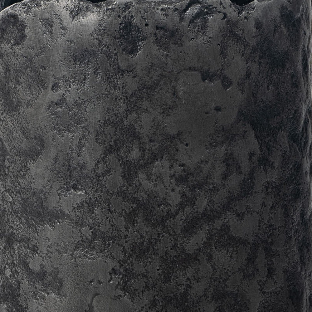 14" Gray Hammered Cylinder Aluminum Table Vase