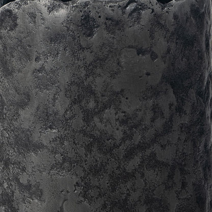 14" Gray Hammered Cylinder Aluminum Table Vase