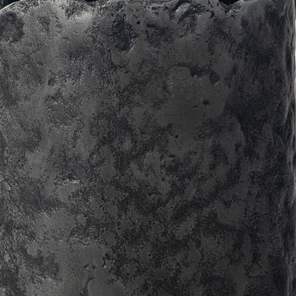 14" Gray Hammered Cylinder Aluminum Table Vase
