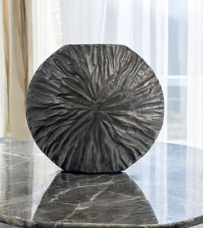 10" Gray Abstract Aluminum Table Vase