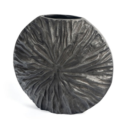 10" Gray Abstract Aluminum Table Vase