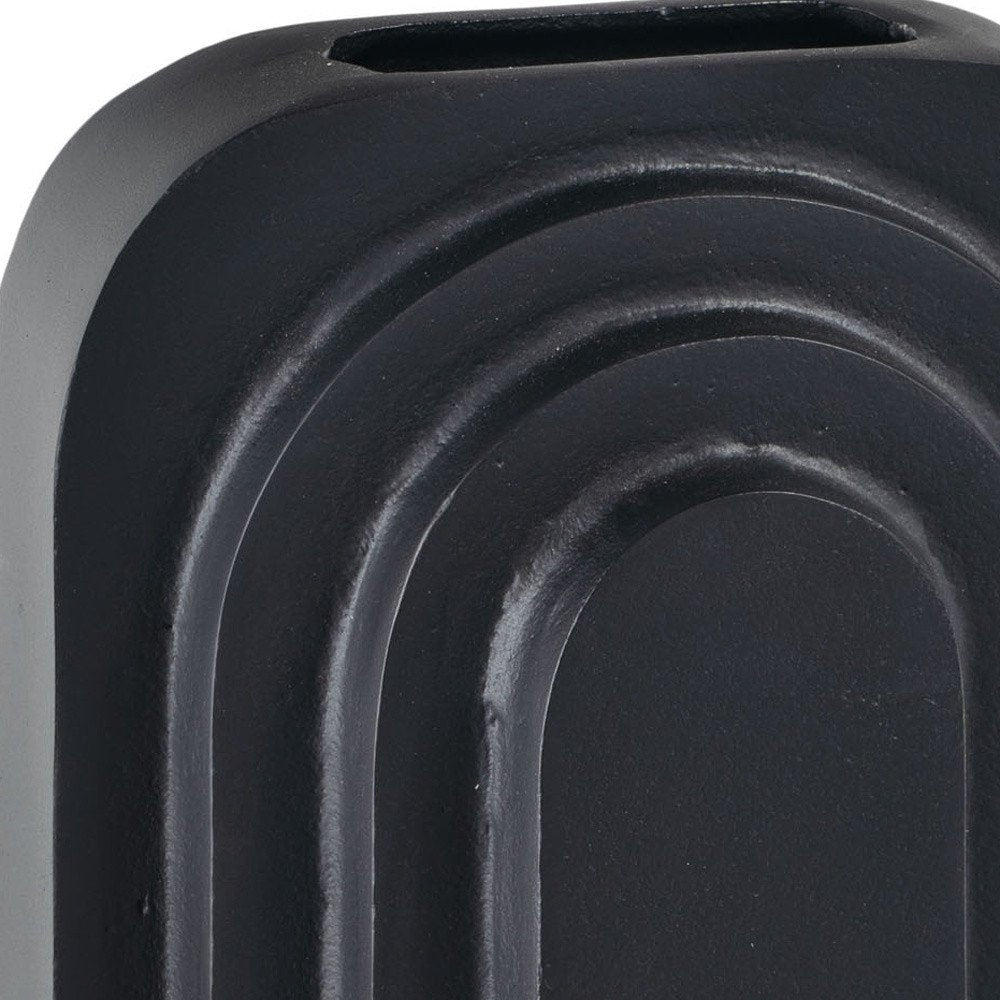 12" Black Geometric Aluminum Table Vase