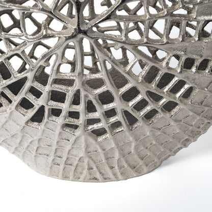 14" Silver Pierced Aluminum Table Vase