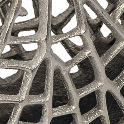 14" Silver Pierced Aluminum Table Vase