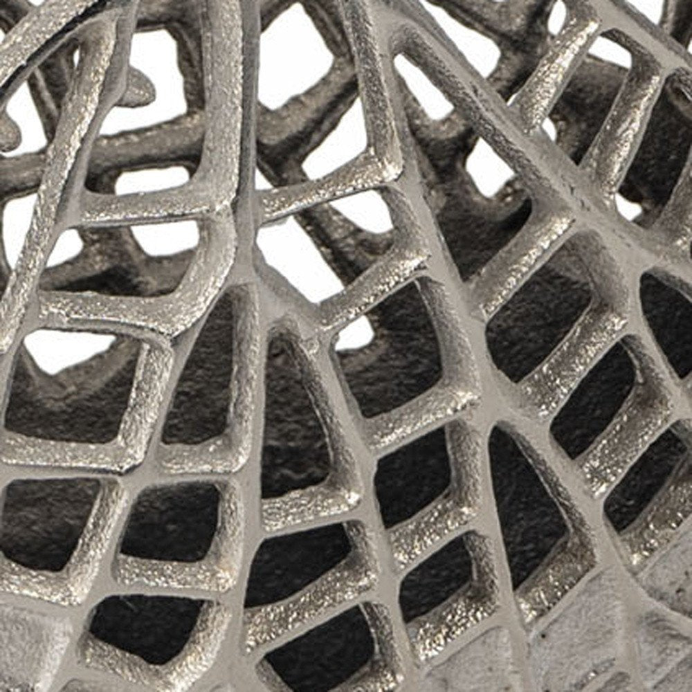 14" Silver Pierced Aluminum Table Vase