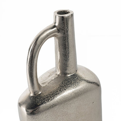 14" Silver Aluminum Jug Table Vase