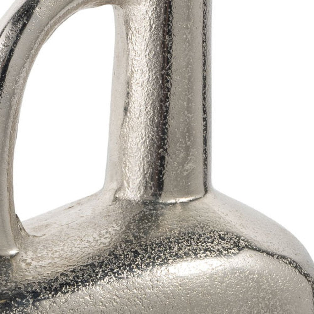 14" Silver Aluminum Jug Table Vase