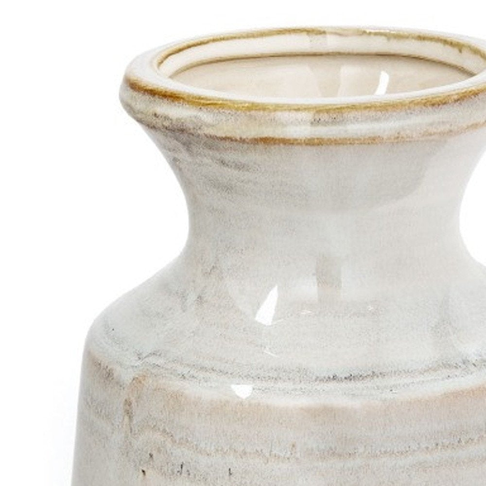 9" Blue And White Color Block Bud Ceramic Table Vase