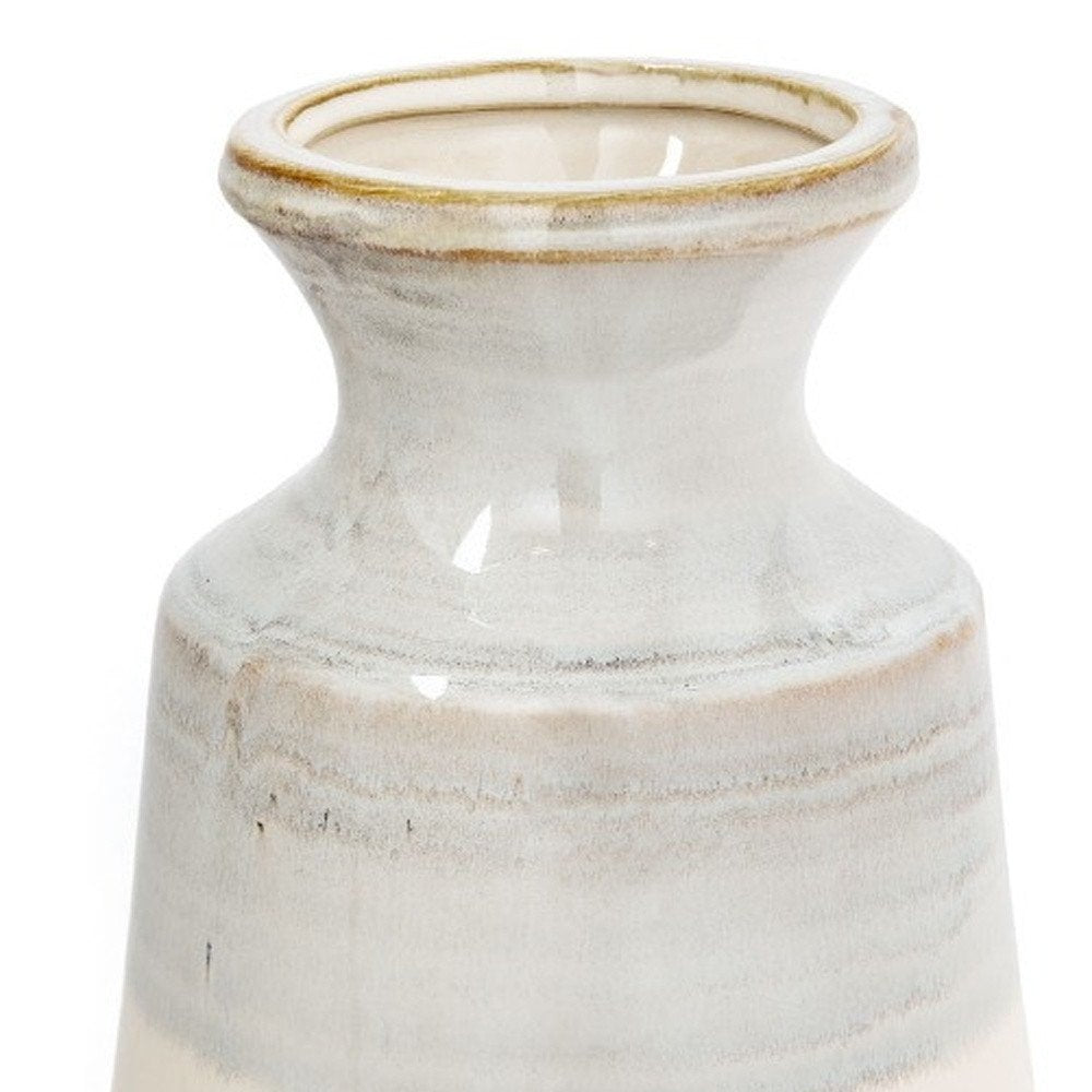 9" Blue And White Color Block Bud Ceramic Table Vase