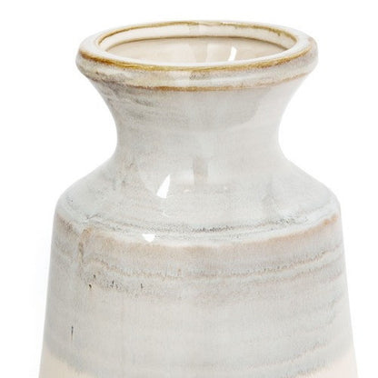 9" Blue And White Color Block Bud Ceramic Table Vase