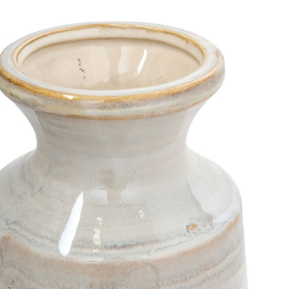 9" Blue And White Color Block Bud Ceramic Table Vase