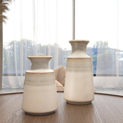 9" Blue And White Color Block Bud Ceramic Table Vase
