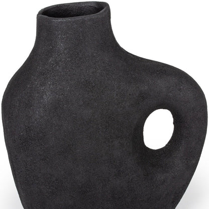 12" Black Aluminum Modern Abstract Table Vase