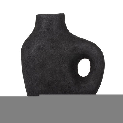 12" Black Aluminum Modern Abstract Table Vase
