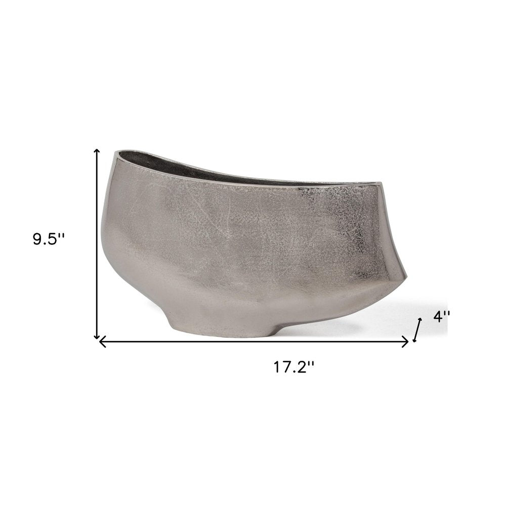 10" Nickel Aluminum Table Vase