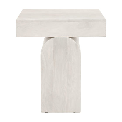 22" Natural Solid Wood Square Pedestal End Table