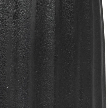 6" Black And Gold Striped Aluminum Tabletop Pillar Candle Holder
