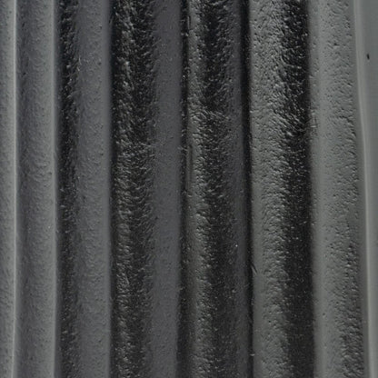 10" Black And Gold Striped Aluminum Tabletop Pillar Candle Holder