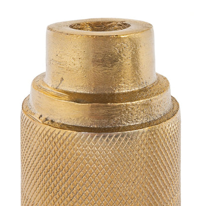 5" Gold Distressed Aluminum Tabletop Taper Candle Holder