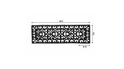 9" X 30" Black Rubber Outdoor Door Mat