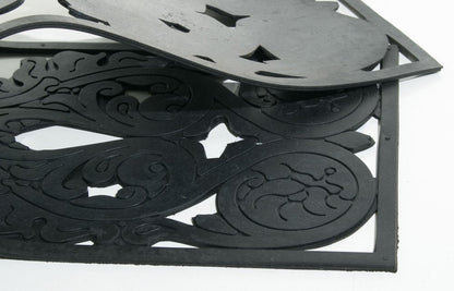 10" X 30" Black Rubber Outdoor Door Mat