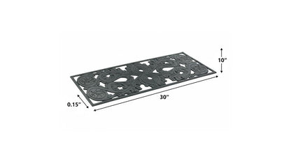 10" X 30" Black Rubber Outdoor Door Mat