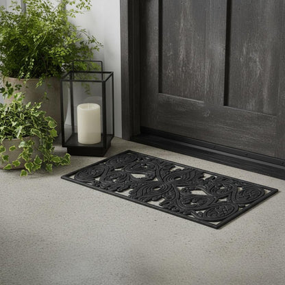 10" X 30" Black Rubber Outdoor Door Mat