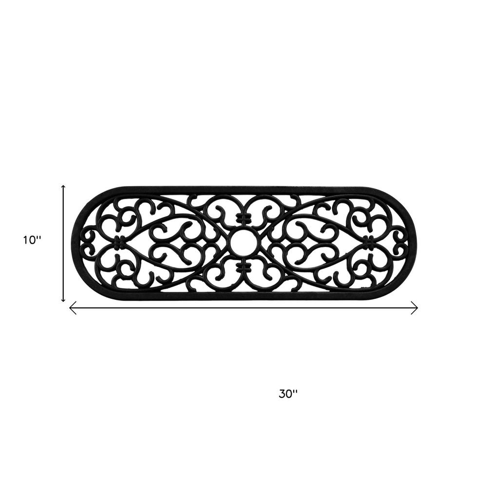 10" X 30" Black Rubber Outdoor Door Mat