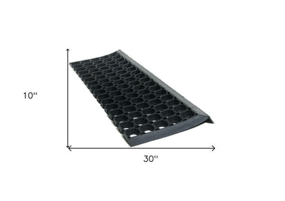 10" X 30" Black Rubber Outdoor Door Mat