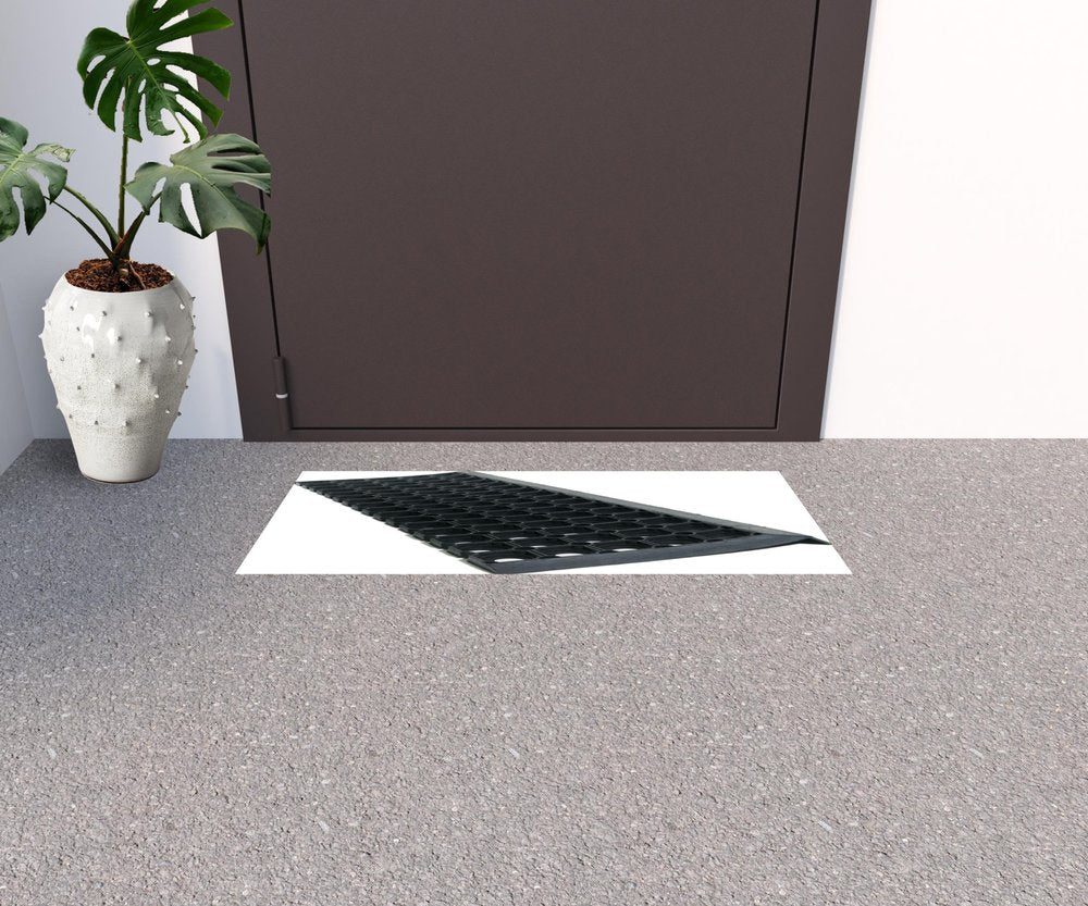 10" X 30" Black Rubber Outdoor Door Mat