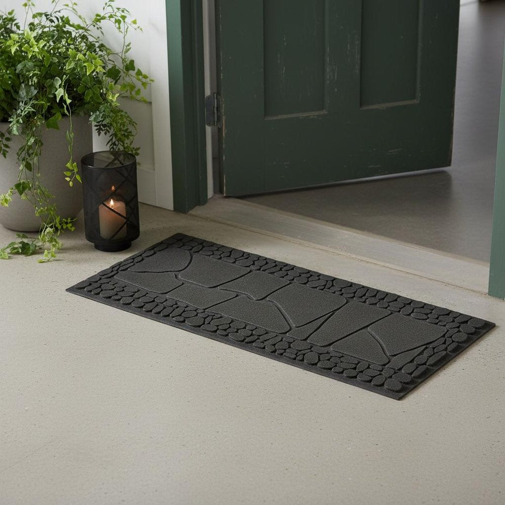 10" X 33" Black Rubber Outdoor Door Mat