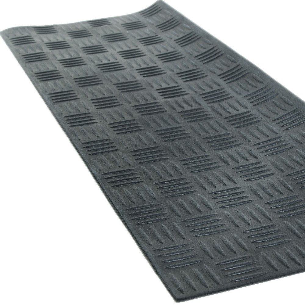 9" X 30" Black Rubber Outdoor Door Mat