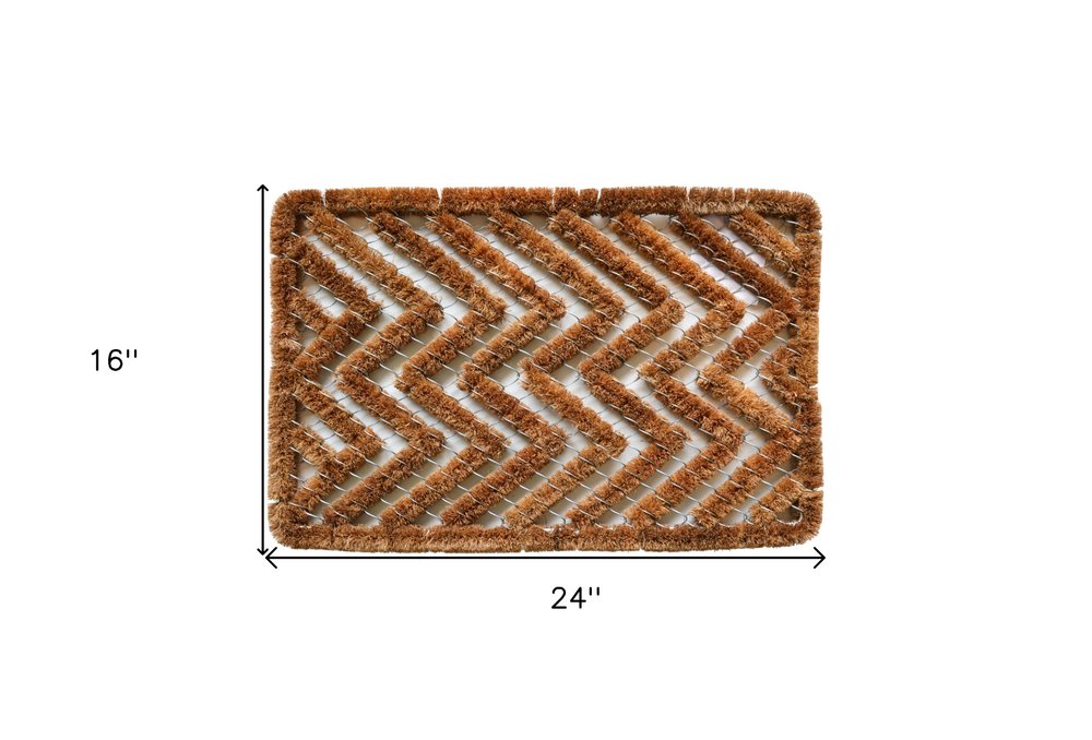 16" X 24" Brown Coir Zig Zag Outdoor Door Mat