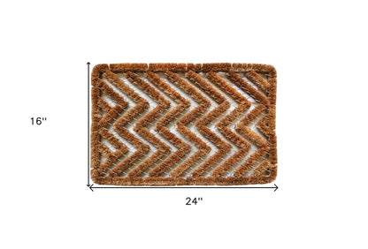 16" X 24" Brown Coir Zig Zag Outdoor Door Mat