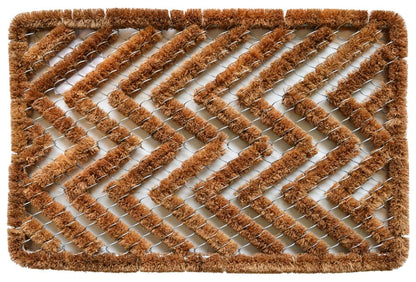 16" X 24" Brown Coir Zig Zag Outdoor Door Mat