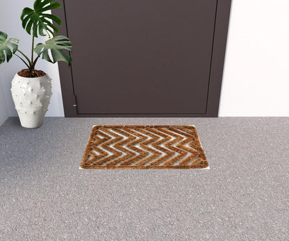 16" X 24" Brown Coir Zig Zag Outdoor Door Mat