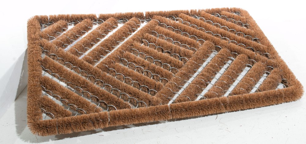 16" X 24" Brown Coir Geometric Outdoor Door Mat